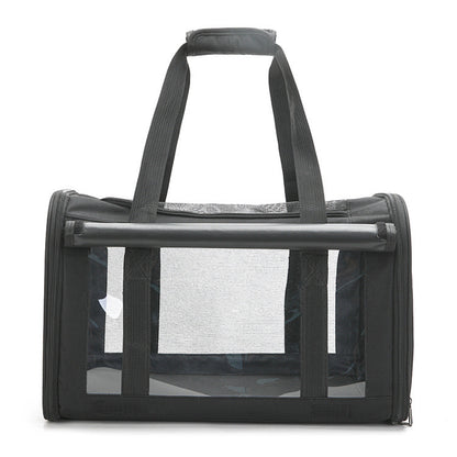 Outdoor Portable Pet Carrier Bag – Transparent Breathable Foldable Travel Backpack for Small Pets