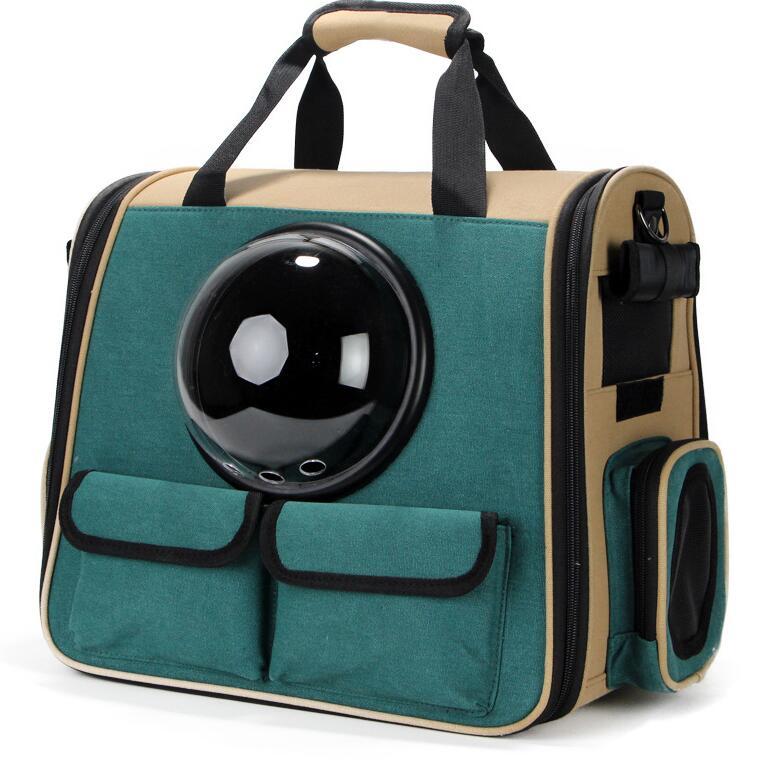 Pet Space Backpack Carrier – Breathable Travel Bag for Dogs & Cats, Large Capacity Oxford Fabric Cage (40×28×36cm)