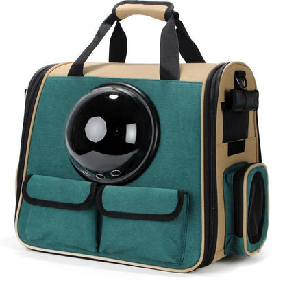 Pet Space Backpack Carrier – Breathable Travel Bag for Dogs & Cats, Large Capacity Oxford Fabric Cage (40×28×36cm)