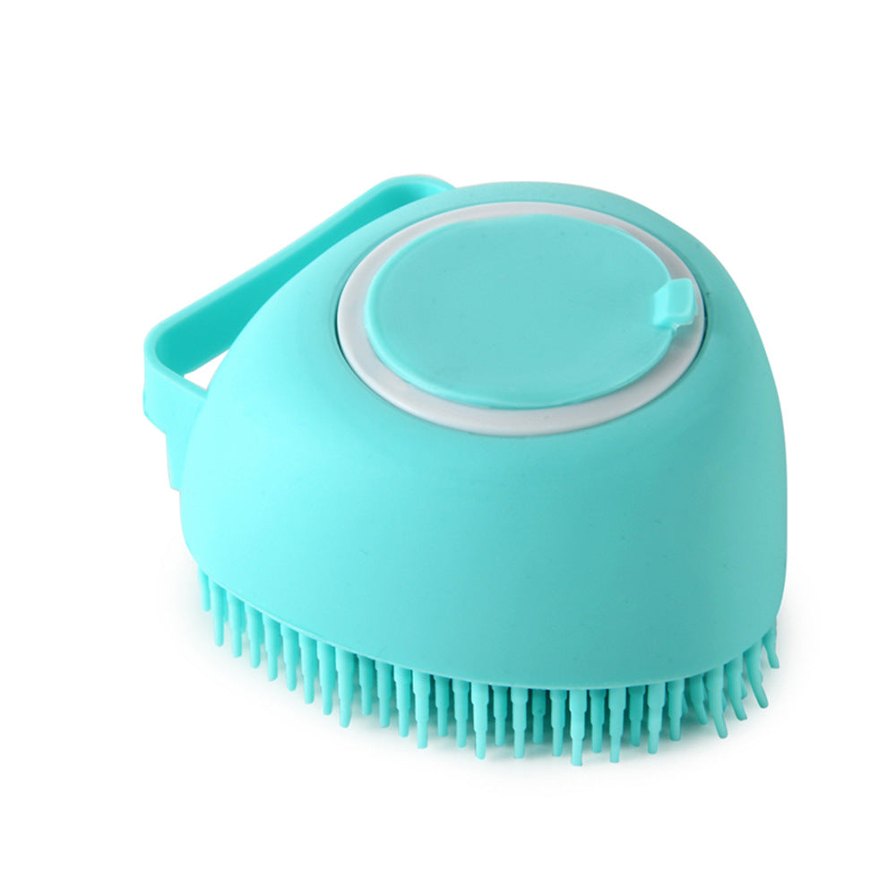 Silicone Dog Bath Brush with Shampoo Dispenser – Pet Grooming Massage Brush for Dogs & Cats, Soft Bath Scrubber Cleaning Tool