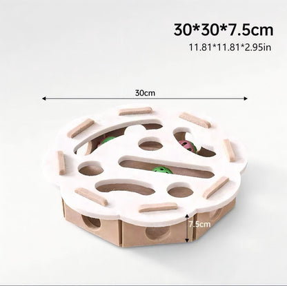 Interactive Cat Puzzle Toy – Maze Tunnel & Bell Ball for Indoor Cats