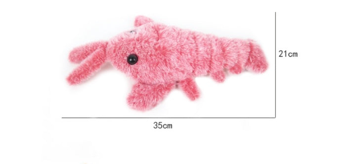 Electric Jumping Shrimp Cat Toy – USB Rechargeable Plush Simulation Lobster with Flopping Tail for Interactive Pet Play