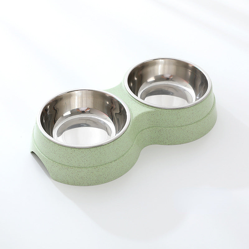 Double Pet Bowls Stainless Steel Dog & Cat Feeder – Food and Water Dish for Puppies, Small Dogs, and Cats