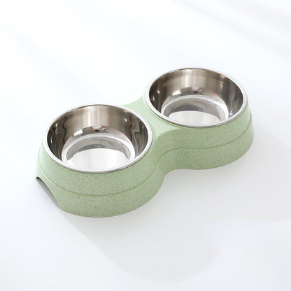 Double Pet Bowls Stainless Steel Dog & Cat Feeder – Food and Water Dish for Puppies, Small Dogs, and Cats