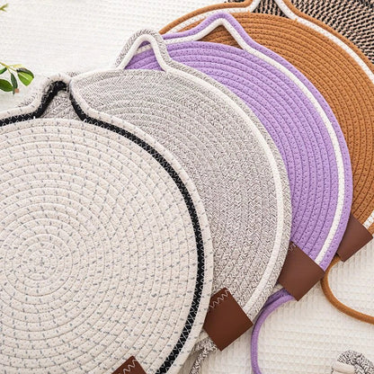 Braided Cotton Rope Cat Scratching Mat with Toy Ball – Washable, Durable & Multi-Use