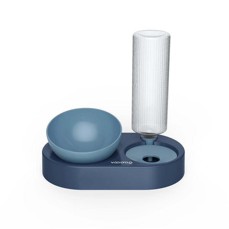 Automatic Double Bowl Pet Feeder with Water Dispenser for Dogs & Cats – Adjustable Tilt, 600ML Bottle