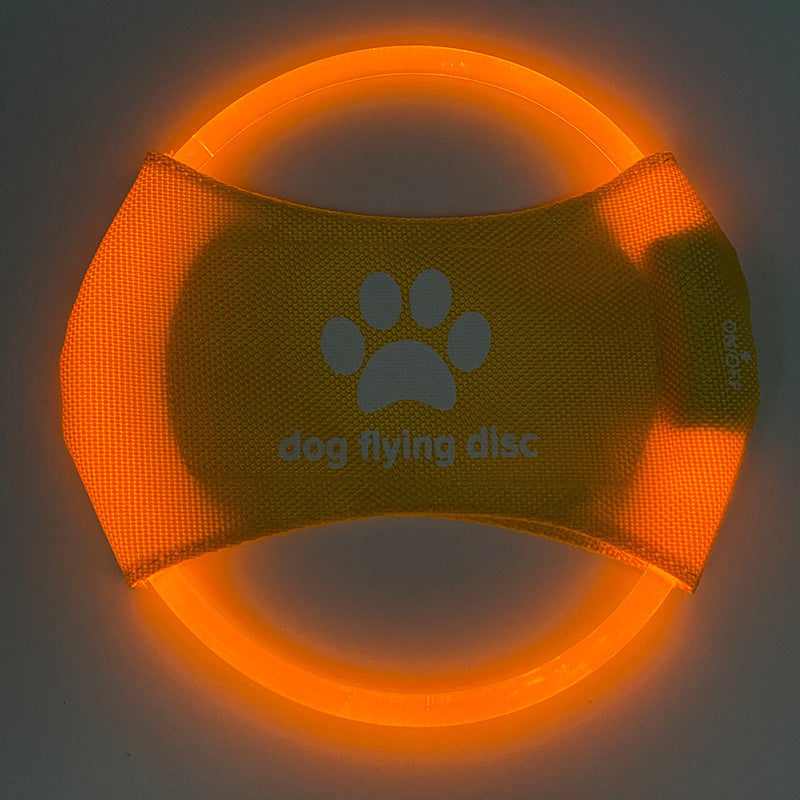 LED Light Up Dog Flying Disc – USB Rechargeable Glowing Frisbee Toy for Night Training, Interactive Fetch & Outdoor Play