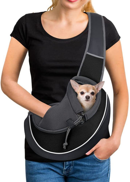 Portable Pet Carrier Crossbody Bag – Breathable Dog & Cat Sling Travel Bag