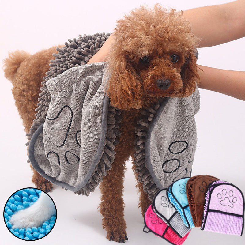 Super Absorbent Dog Bathrobe Towel – Quick Dry Microfiber Pet Drying Towel for Dogs & Cats