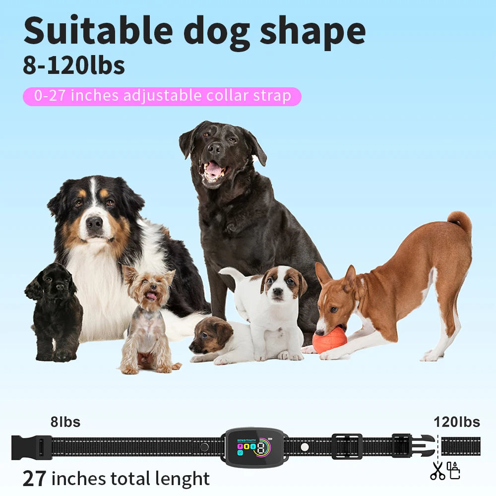 Smart Rechargeable Dog Bark Collar with AI Detection, 4 Training Modes, IP67 Waterproof Anti Barking Collar for Small Medium Large Dogs