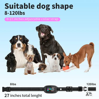 Smart Rechargeable Dog Bark Collar with AI Detection, 4 Training Modes, IP67 Waterproof Anti Barking Collar for Small Medium Large Dogs