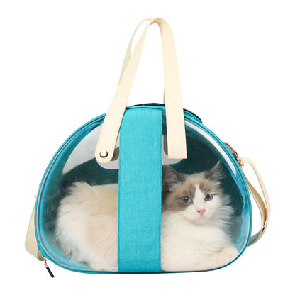 Transparent Pet Backpack Carrier – Breathable Dog & Cat Travel Bag with Ventilation, Portable Puppy & Kitten Cage (39×27×30cm)