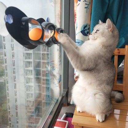Windowsill Cat Track Ball Toy – Interactive Space-Saving Pet Toy