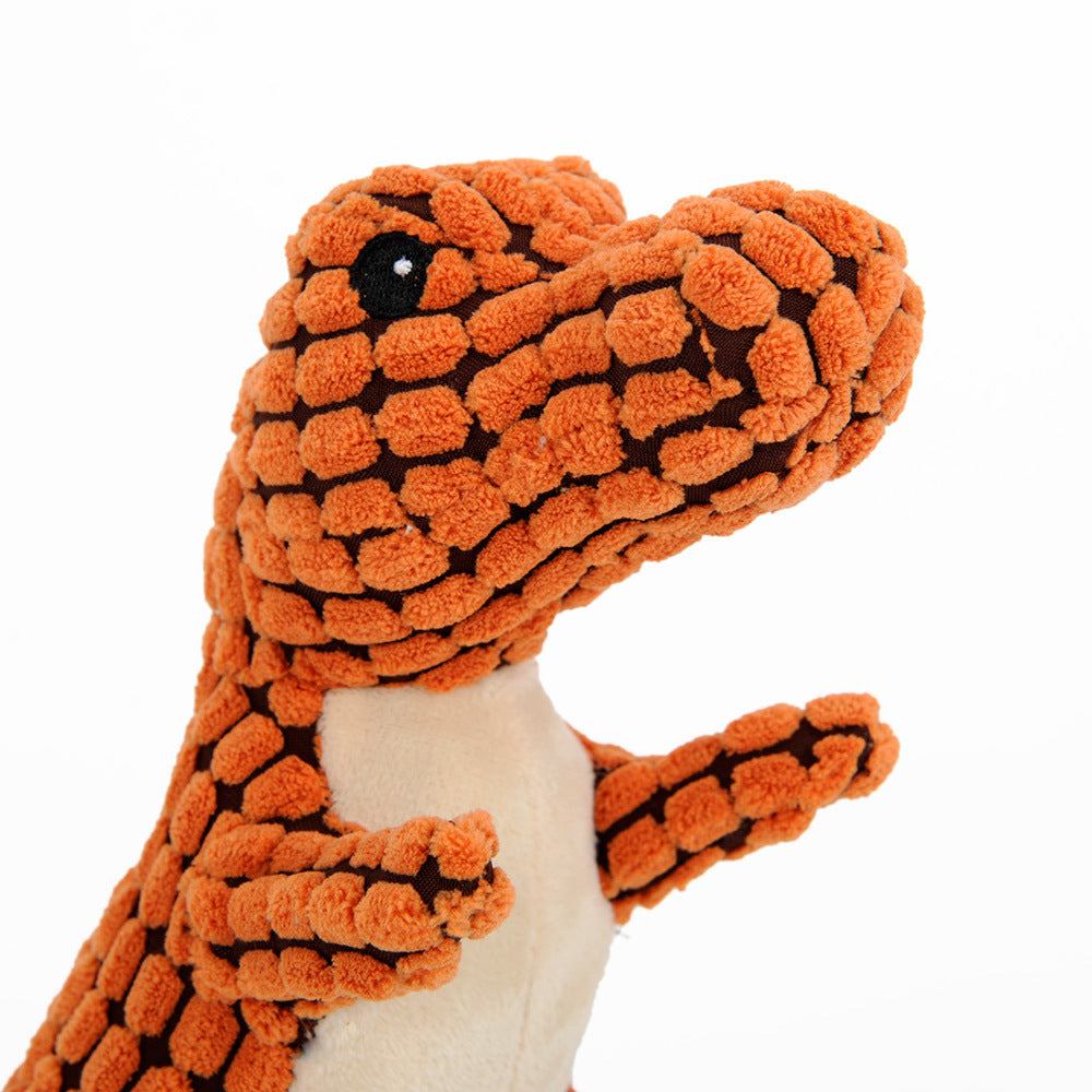 Dinosaur Dog Chew Toy with Squeaker – Plush Interactive Pet Toy for Large & Small Dogs