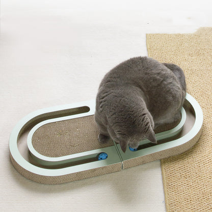 Folding Cat Scratcher Board with Ball