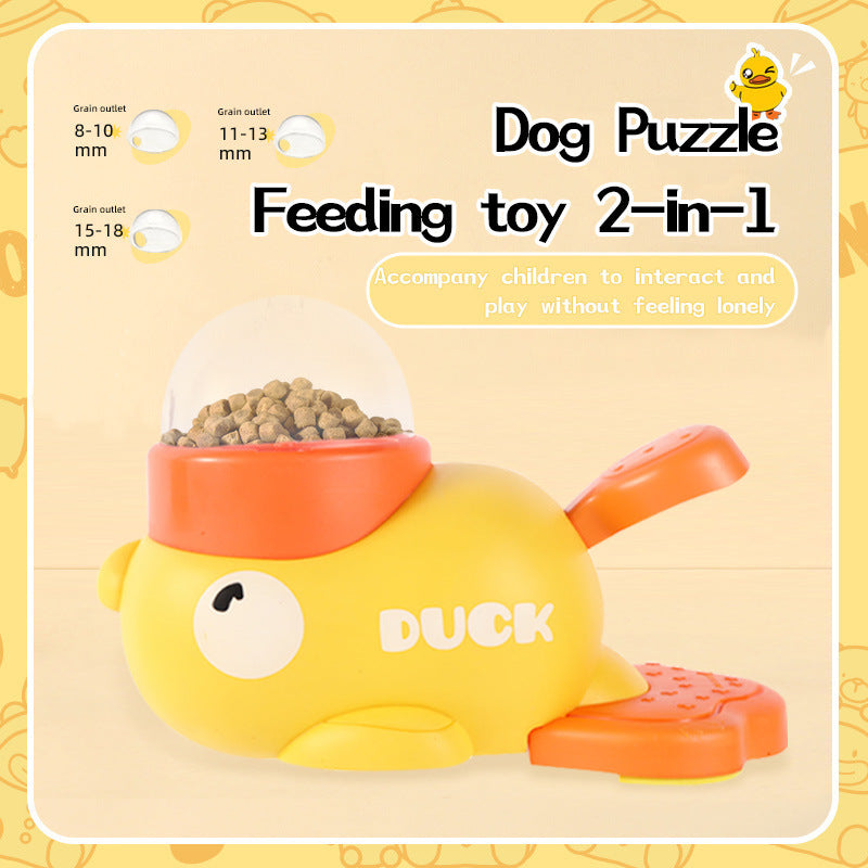 Interactive Puzzle Feeder for Dogs & Cats – Cartoon Duck Treat Dispenser Toy