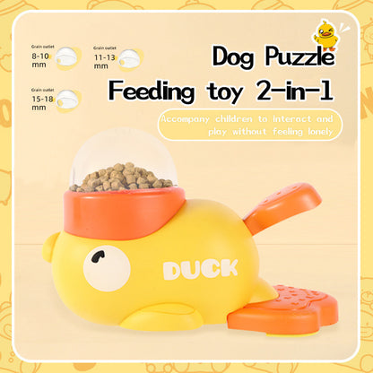 Interactive Puzzle Feeder for Dogs & Cats – Cartoon Duck Treat Dispenser Toy
