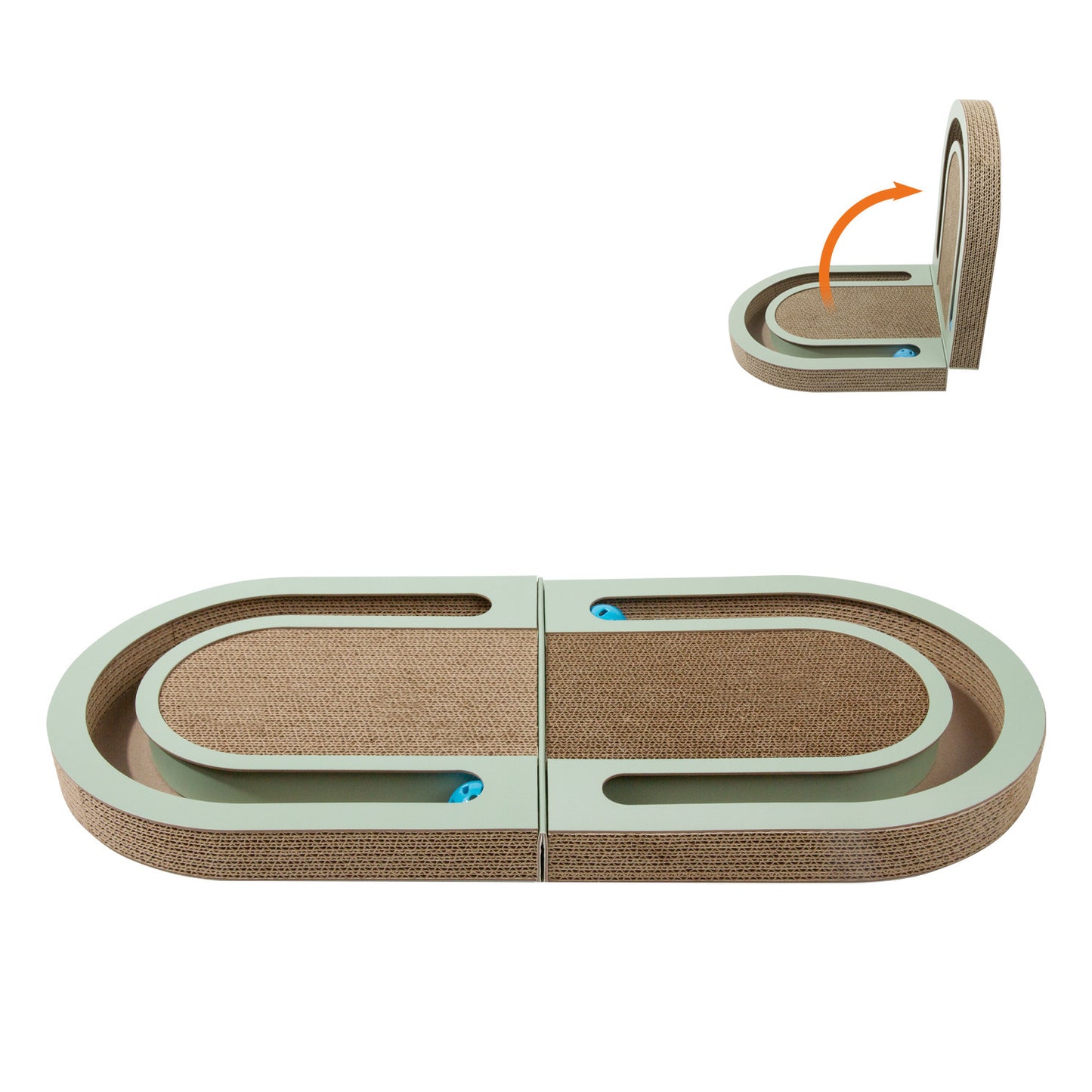 Folding Cat Scratcher Board with Ball