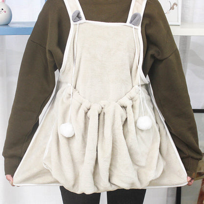 Pet Apron Coral Fleece Dog Cat Clothes - Anti-Grab Non-Stick Small Dog Clothing for 1-7kg Pets