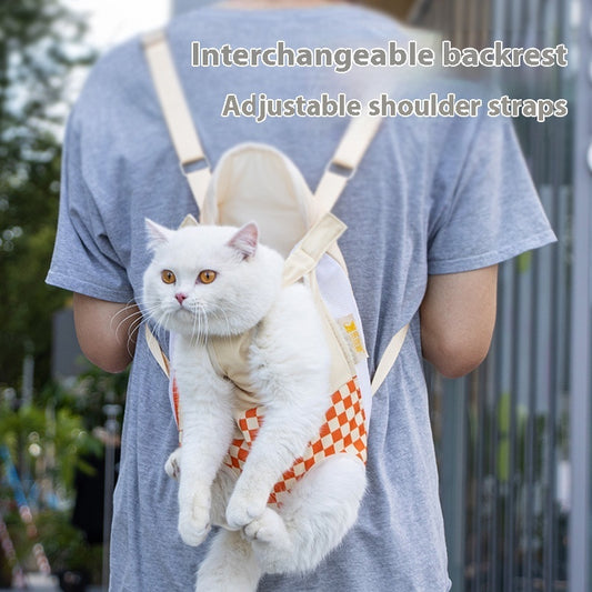 Ultra-Soft Pet Chest Carrier Backpack - Lightweight Breathable Cat & Small Dog Travel Bag with 3 Sizes (M, L, XL)