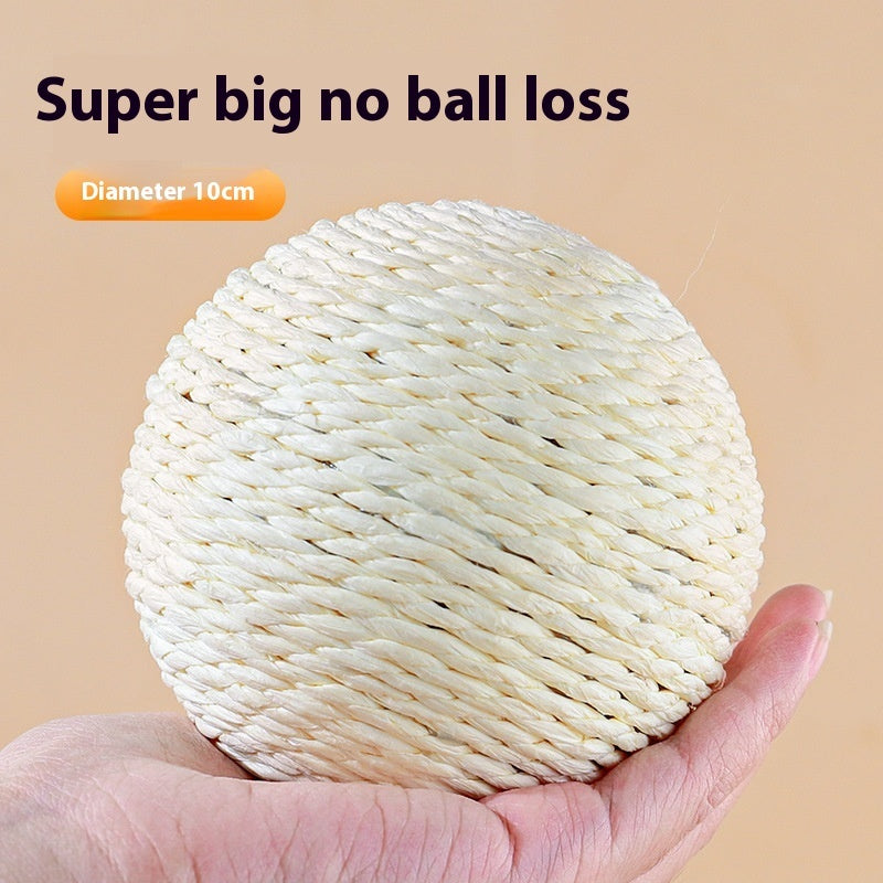 Oversized Sisal Cat Toy Ball – Interactive Scratching Ball for Indoor Cats, Durable Stress Relief Cat Scratcher & Play Toy