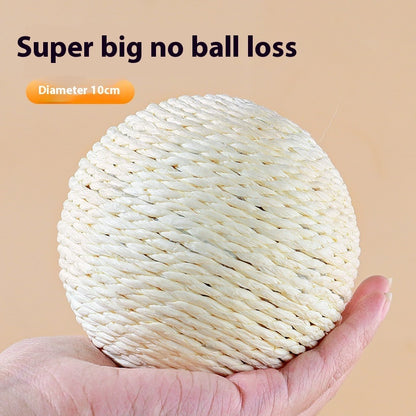 Oversized Sisal Cat Toy Ball – Interactive Scratching Ball for Indoor Cats, Durable Stress Relief Cat Scratcher & Play Toy