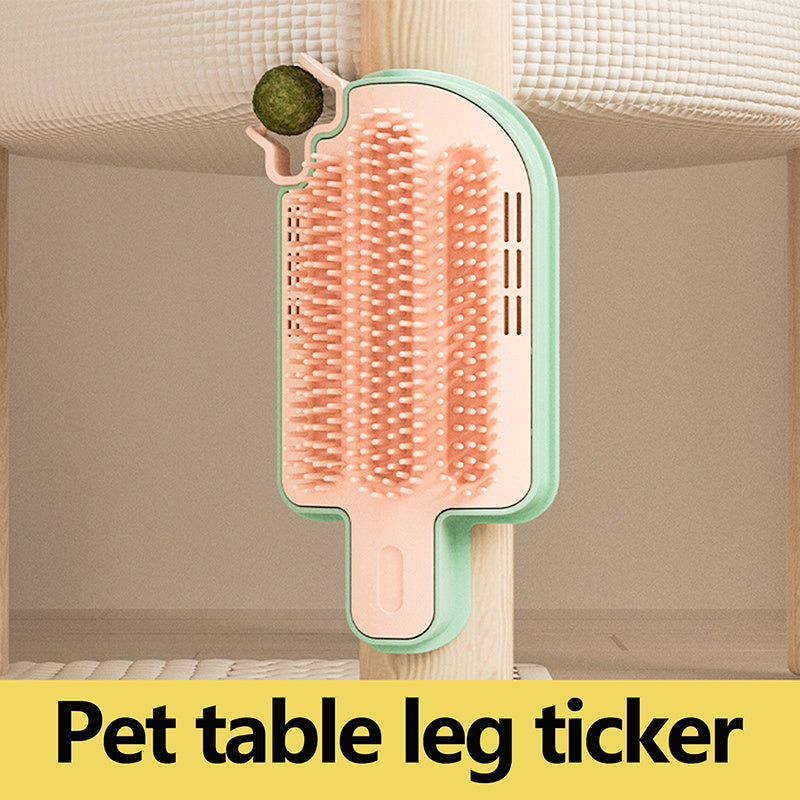Ice Cream Shape Cat Self Groomer with Catnip Ball & Feather – Pet Itching Scratcher, Massage & Play Toy for Cats & Small Pets