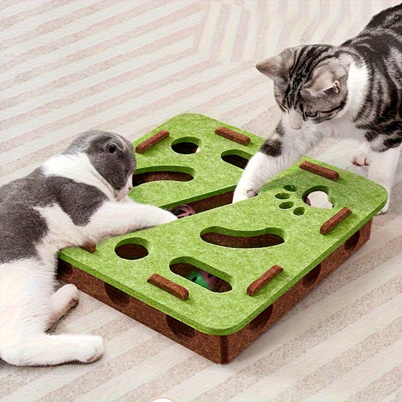 Interactive Cat Puzzle Toy – Maze Tunnel & Bell Ball for Indoor Cats