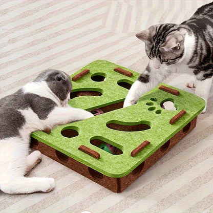 Interactive Cat Puzzle Toy – Maze Tunnel & Bell Ball for Indoor Cats