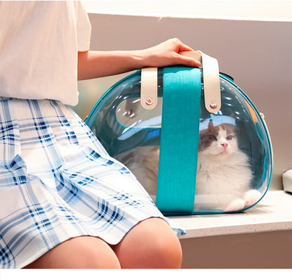 Transparent Pet Backpack Carrier – Breathable Dog & Cat Travel Bag with Ventilation, Portable Puppy & Kitten Cage (39×27×30cm)