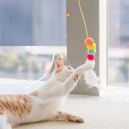 Interactive Hanging Cat Toy with Feather & Elastic Rope – 2M Telescopic Teaser