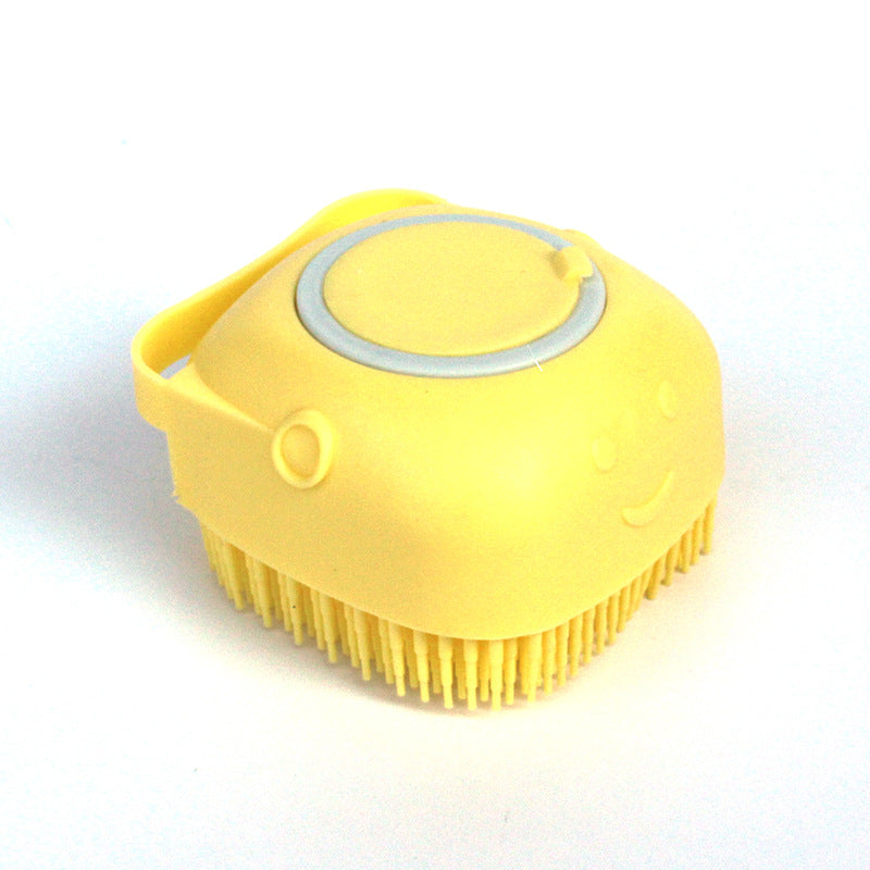 Silicone Dog Bath Brush with Shampoo Dispenser – Pet Grooming Massage Brush for Dogs & Cats, Soft Bath Scrubber Cleaning Tool