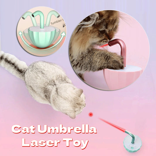 Cat Umbrella Laser Toy – Interactive Automatic Tumbler Toy for Indoor Cats, USB Rechargeable Smart Laser Game