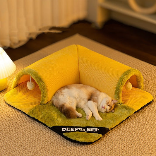 Warm Thickened Cat Nest Bed – Arctic Velvet & Sponge, Detachable & Washable, Multi-Size Pet House for Cats