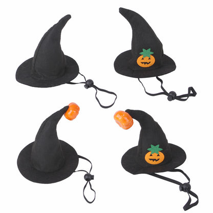 Halloween Cat Pumpkin Hat – Funny Pet Headgear Costume for Cats & Small Dogs, Adjustable Velvet Headwear