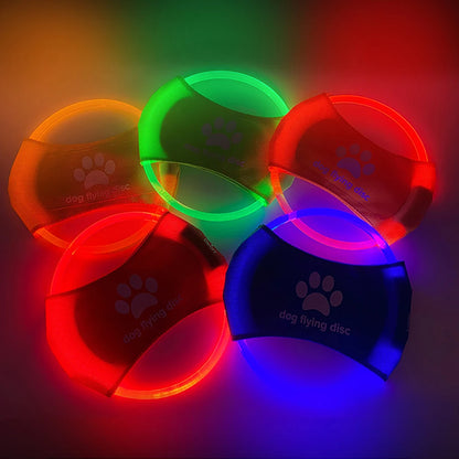 LED Light Up Dog Flying Disc – USB Rechargeable Glowing Frisbee Toy for Night Training, Interactive Fetch & Outdoor Play