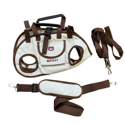 3-Pack Outdoor Dog Carrier Backpack with Harness & Leash – Breathable Pet Sling Crossbody Bag for Small Dogs & Cats