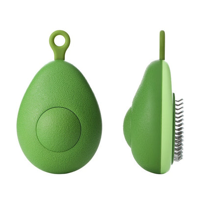 2-in-1 Pet Hair Remover Brush Cat Dog Grooming Comb Avocado Design Deshedding Tool