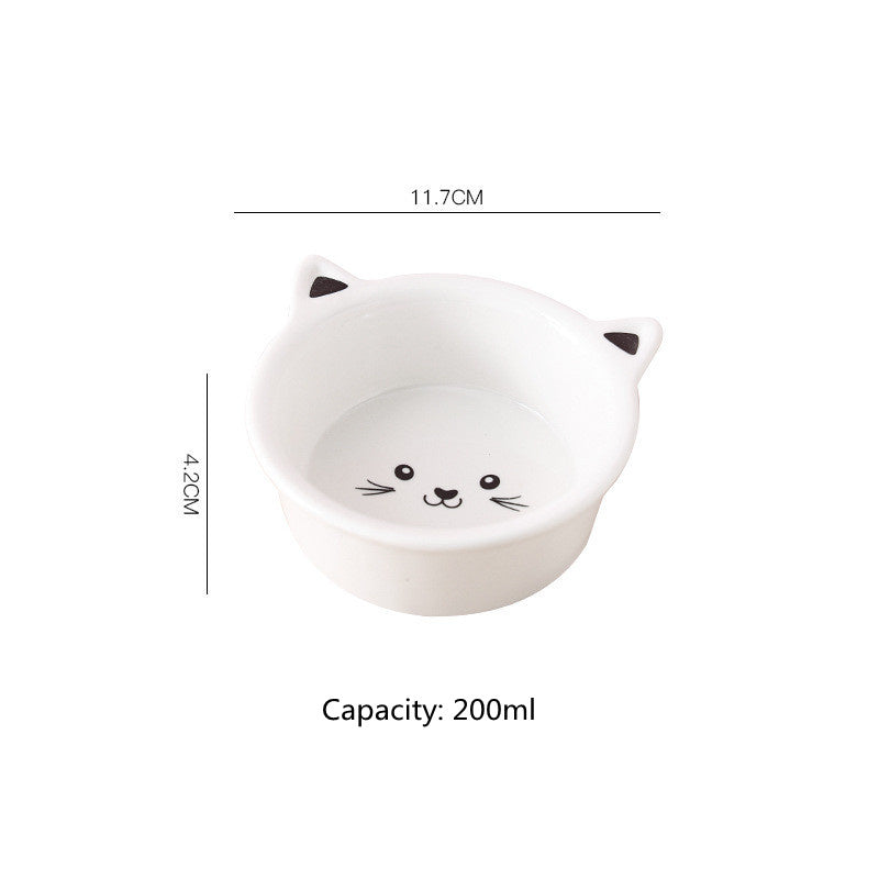 Ceramic Cat Face Pet Bowl – Universal for Cats and Small Dogs