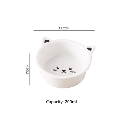 Ceramic Cat Face Pet Bowl – Universal for Cats and Small Dogs