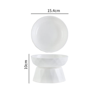 Elevated Ceramic Cat Bowl – Spine-Protecting Pet Feeder
