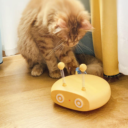 Interactive Electric Cat Toy Robot – Automatic Laser Teasing Pet Toy with Moving Wheels, Swing Balls & USB Rechargeable