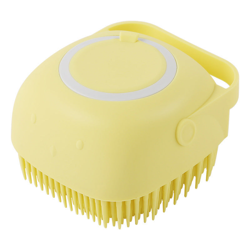 Silicone Dog Bath Brush with Shampoo Dispenser – Pet Grooming Massage Brush for Dogs & Cats, Soft Bath Scrubber Cleaning Tool