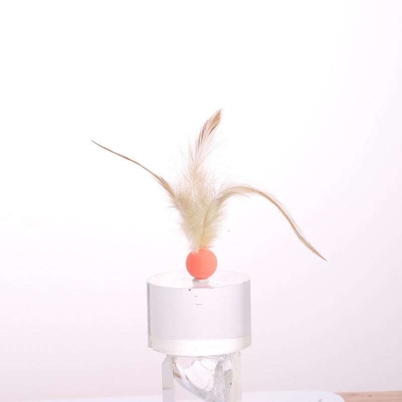 Elastic Chicken Fur Ball Cat Toy – Bouncy Interactive Self-Hitting Pet Toy