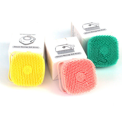 Silicone Dog Bath Brush with Shampoo Dispenser – Pet Grooming Massage Brush for Dogs & Cats, Soft Bath Scrubber Cleaning Tool