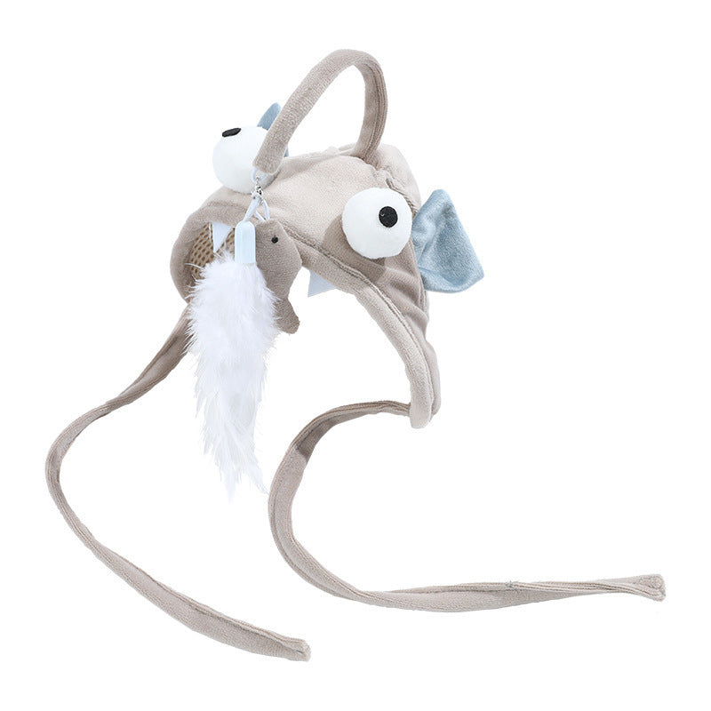 Head-Mounted Feather Cat Toy Stick – Interactive Funny Teaser for Cats