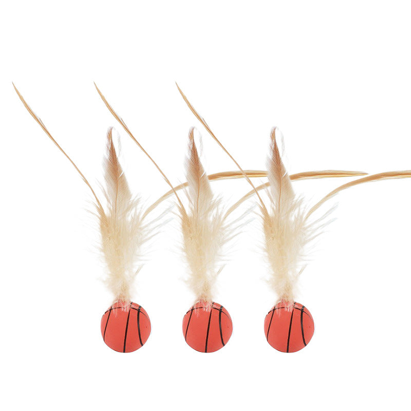 Elastic Chicken Fur Ball Cat Toy – Bouncy Interactive Self-Hitting Pet Toy