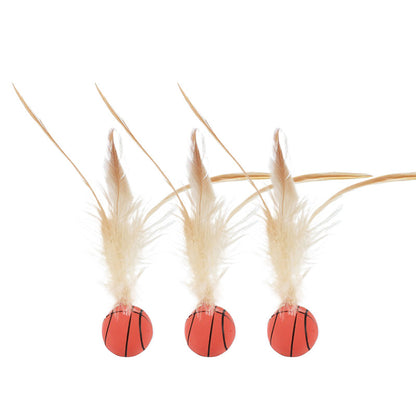 Elastic Chicken Fur Ball Cat Toy – Bouncy Interactive Self-Hitting Pet Toy