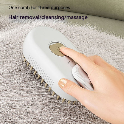 3-in-1 Steam Pet Grooming Brush, Rechargeable Cat & Dog Hair Removal Comb with Massage
