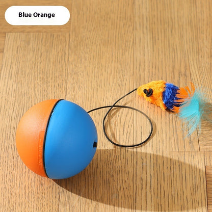 Interactive Cat Toy Mouse Teaser Ball – Smart Automatic Rolling Pet Ball for Cats & Dogs, Plush Mouse Hunting Game